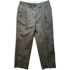 Berle Men's Corduroy Pleated Chino Pants Straight Leg Size 38x30 Gray Pockets
